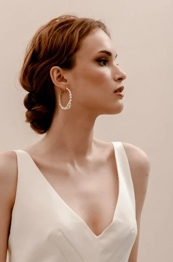 Heirloom Bridal Jasmine Pearl Hoops E066 #0 default thumbnail